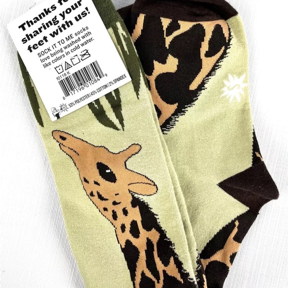 "Sock It To Me" Giraffe Knee High Socks, New, Hosiery Fun, Unisex, Animal 🦒 - Picture 2 of 3